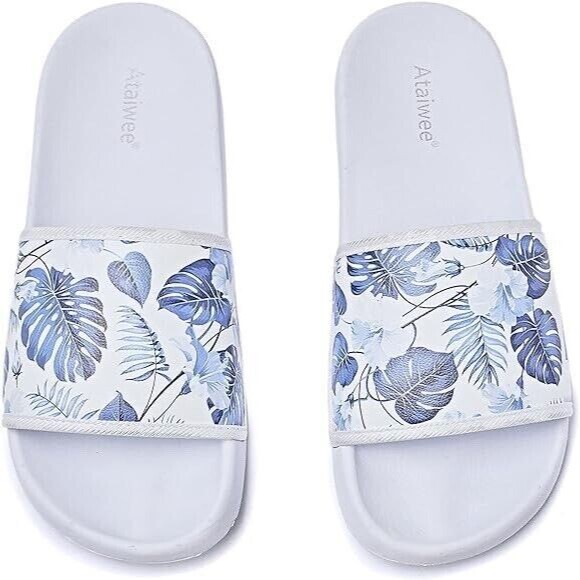 NEW Women White Slides Sandals Size 9 Ataiwee - Picture 3 of 6